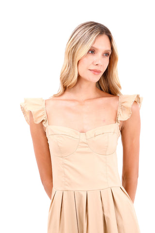 Dress Long Flora Taupe