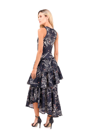 Dress Long Fire Palms Black