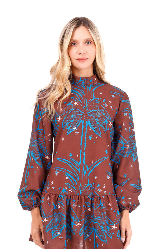 Dress Long Fire Palms Terracotta