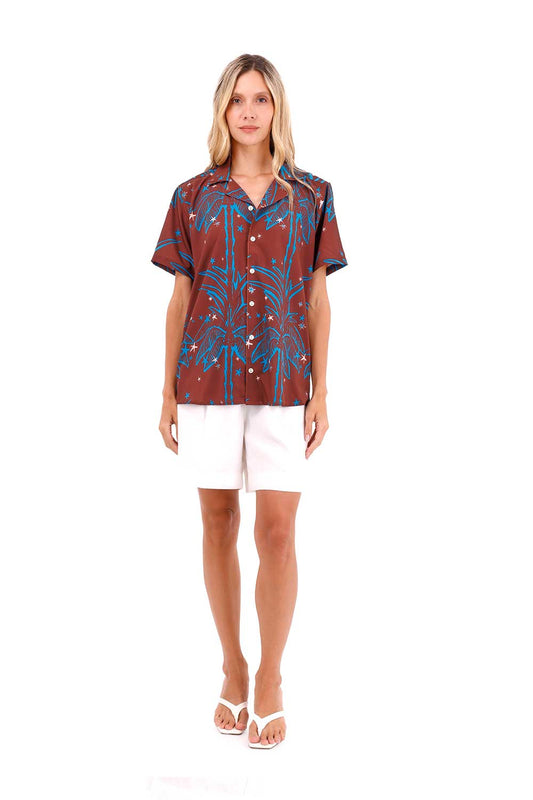 Shirt Wonder Palms Terracotta