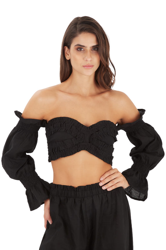 Black Adelaide Top for woman