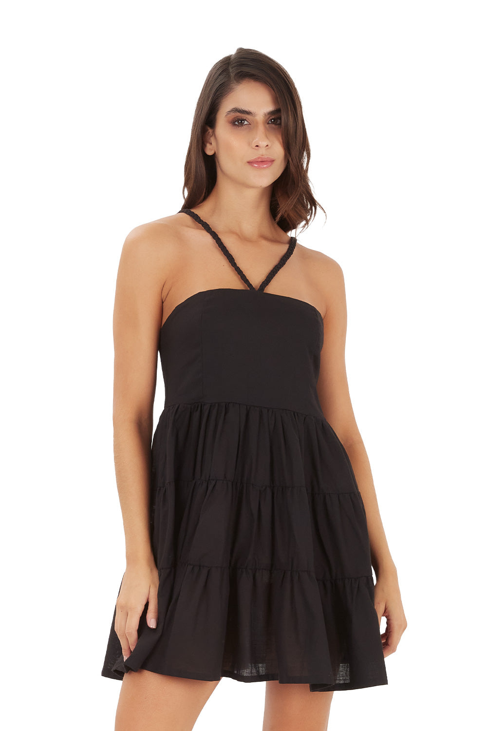 Black Amanecer Mini Dress for woman