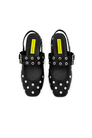 Black Lucy Studded Flats