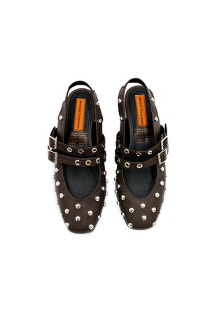 Brown Lucy Studded Flats