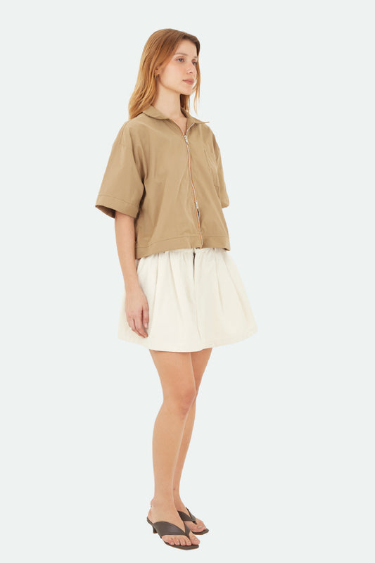 Beige Bri Short Skirt