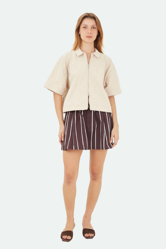 Brown Aria Short Skirt