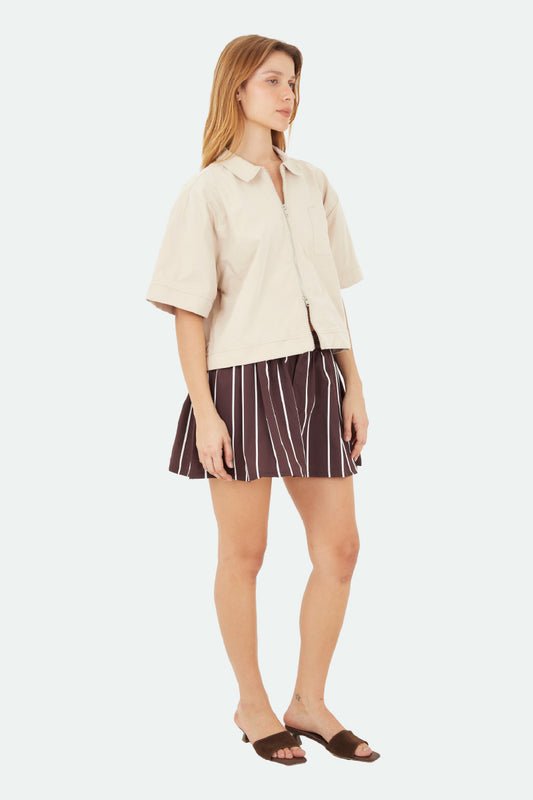 Brown Aria Short Skirt