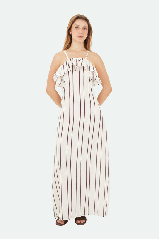 Brown Marbella Long Dress