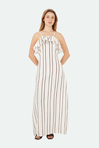 Brown Marbella Long Dress