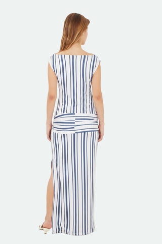 Blue Capri Long Dress