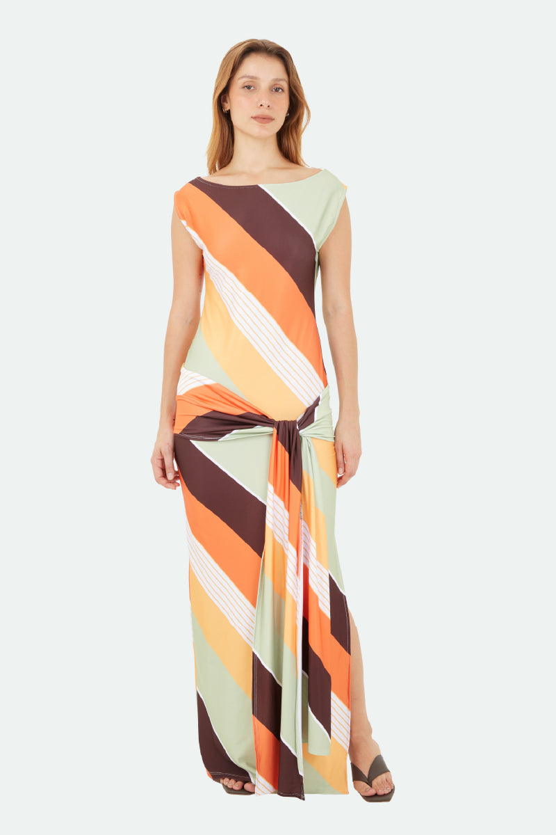 Multicolor Capri Long Dress