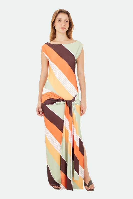 Multicolor Capri Long Dress