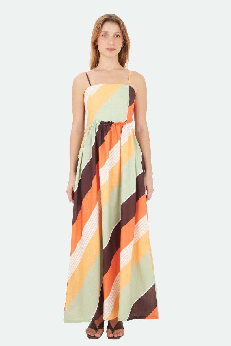 Multicolor Halo Long Dress