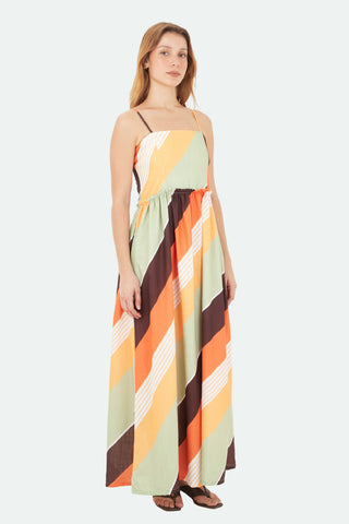 Multicolor Halo Long Dress