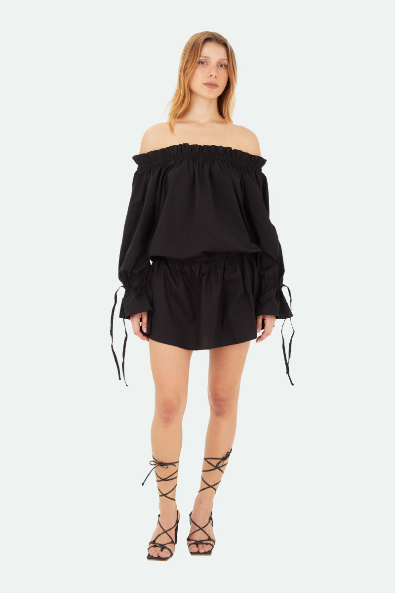 Black Coral Short Dress