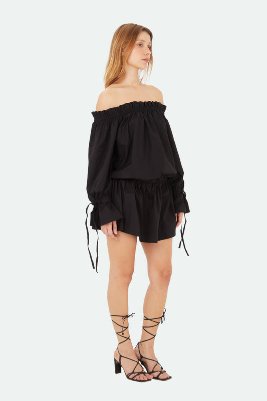 Black Coral Short Dress