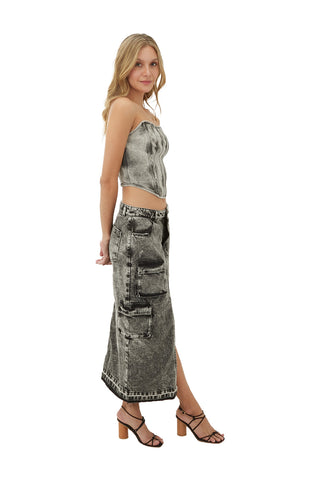 Black Tara Long Skirt for woman