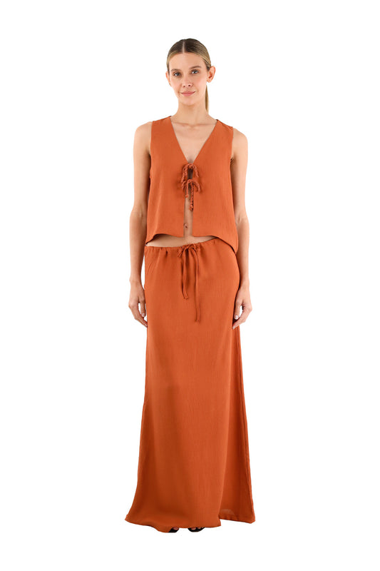 Terracotta Brigitte Long Skirt