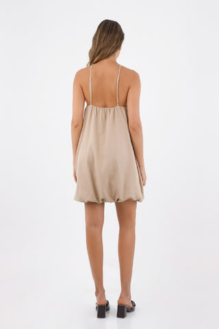 Beige Greta Short Dress