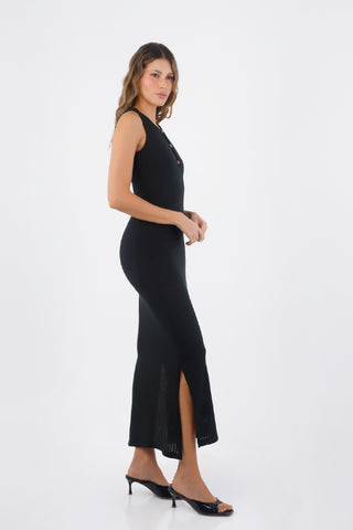 Black Toscana Long Dress