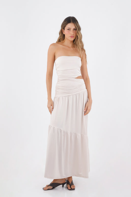 Beige Grecia Long Dress