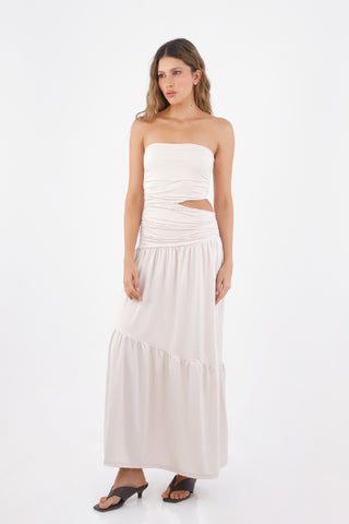 Beige Grecia Long Dress