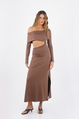 Brown Venus Long Dress