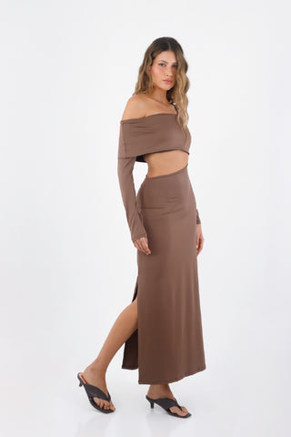 Brown Venus Long Dress