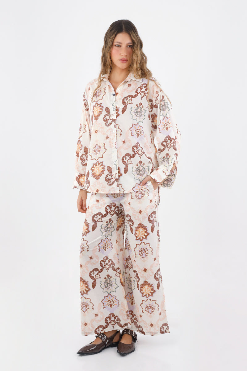 Ivory Print Alice Pants