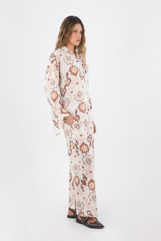 Ivory Print Alice Pants