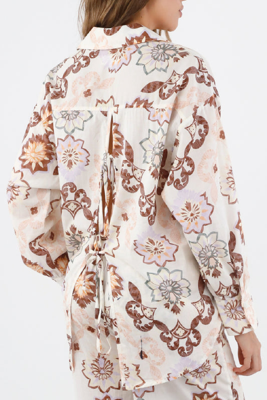 Ivory Print Alice Shirt