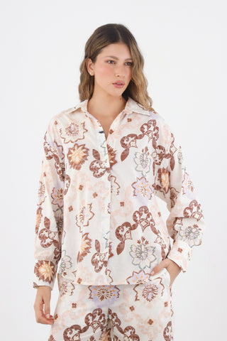 Ivory Print Alice Shirt