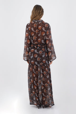 Brown Print Keira Long Skirt