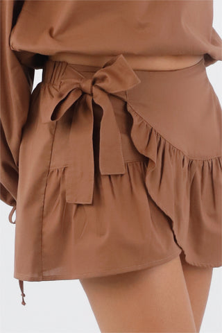 Brown Amalfi Short Skirt