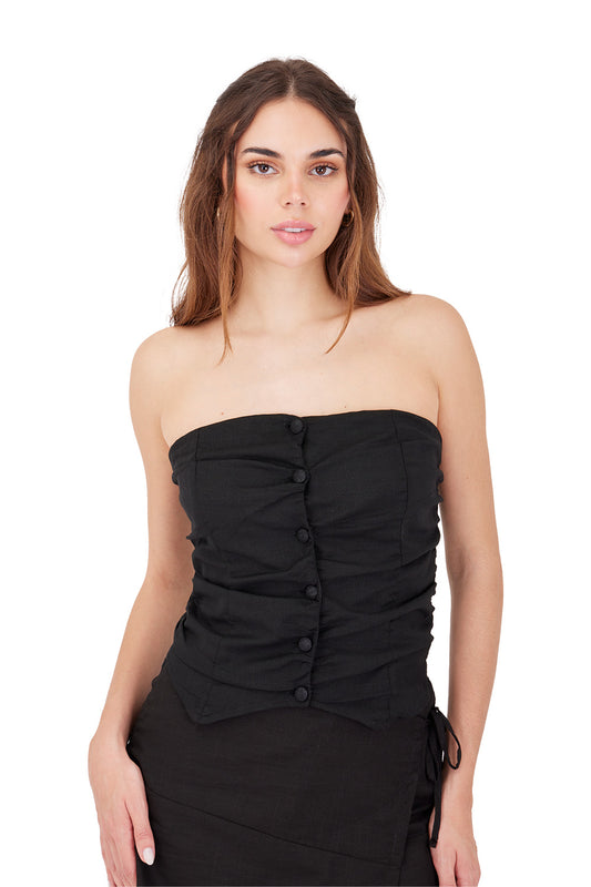 BLACK VERBENA STRAPPLE TOP