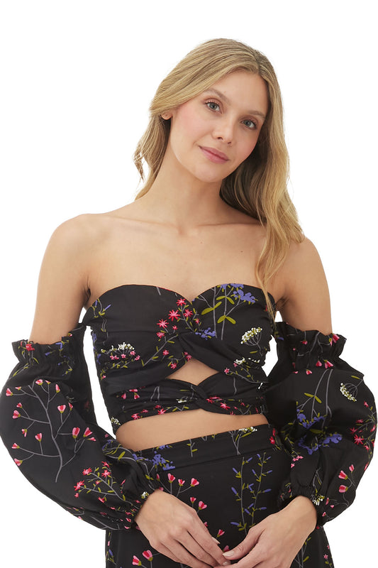Print Black Kai Top for woman