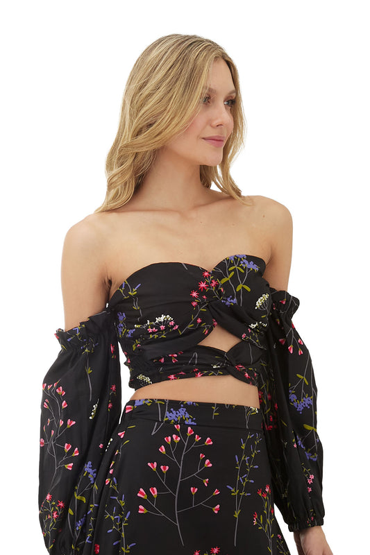 Print Black Kai Top for woman