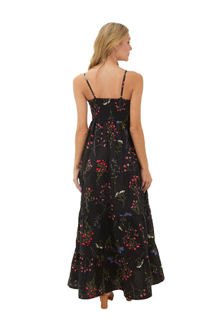 Print Black Mimosa Long dress for woman
