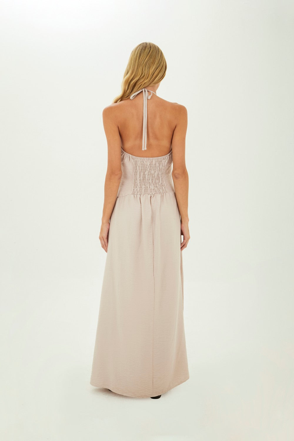 Beige Leah long dress Mercedes Campuzano Beige Leah long dress Mercedes Campuzano