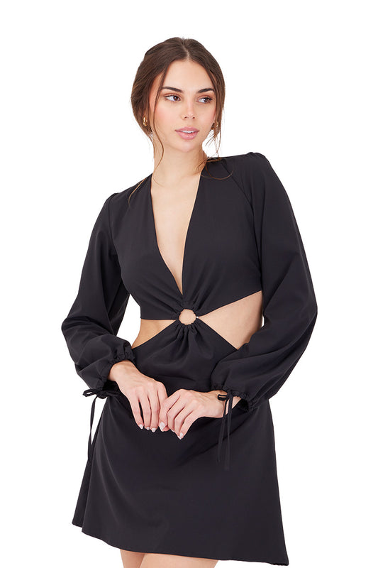 BLACK SIGN OF JOY SHORT DRESS