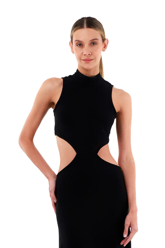 Black Georgette Long Dress