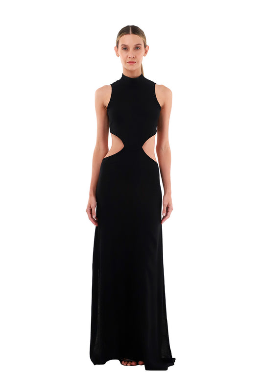 Black Georgette Long Dress