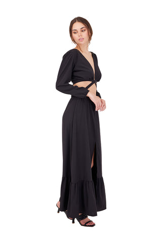 BLACK LONG REVERIE DRESS