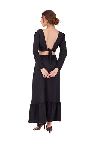 BLACK LONG REVERIE DRESS