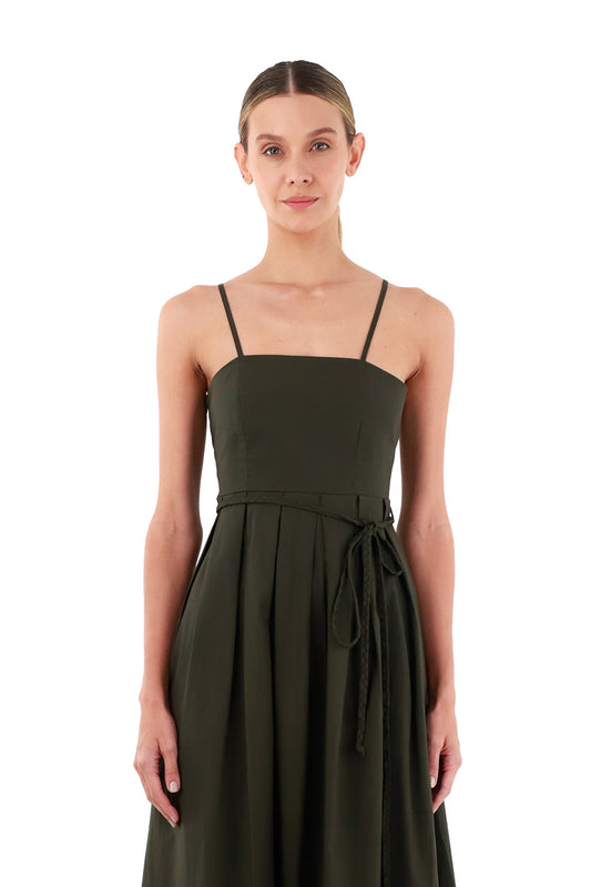 Dark Green Long Provencal Dress