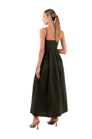 Dark Green Long Provencal Dress