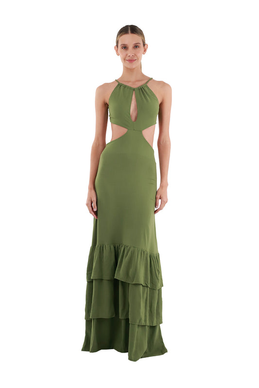 Dark Green Rue Long Dress