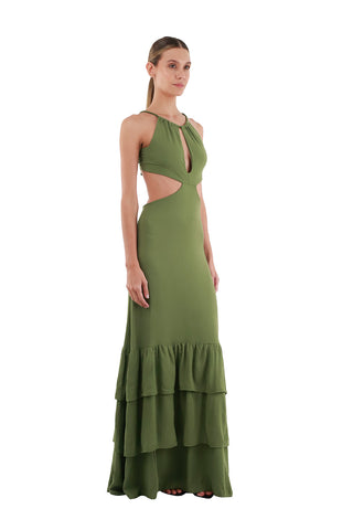 Dark Green Rue Long Dress