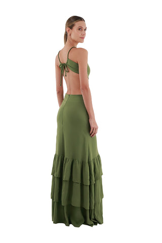 Dark Green Rue Long Dress