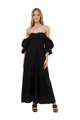 BLACK RADIANT SOUL LONG DRESS